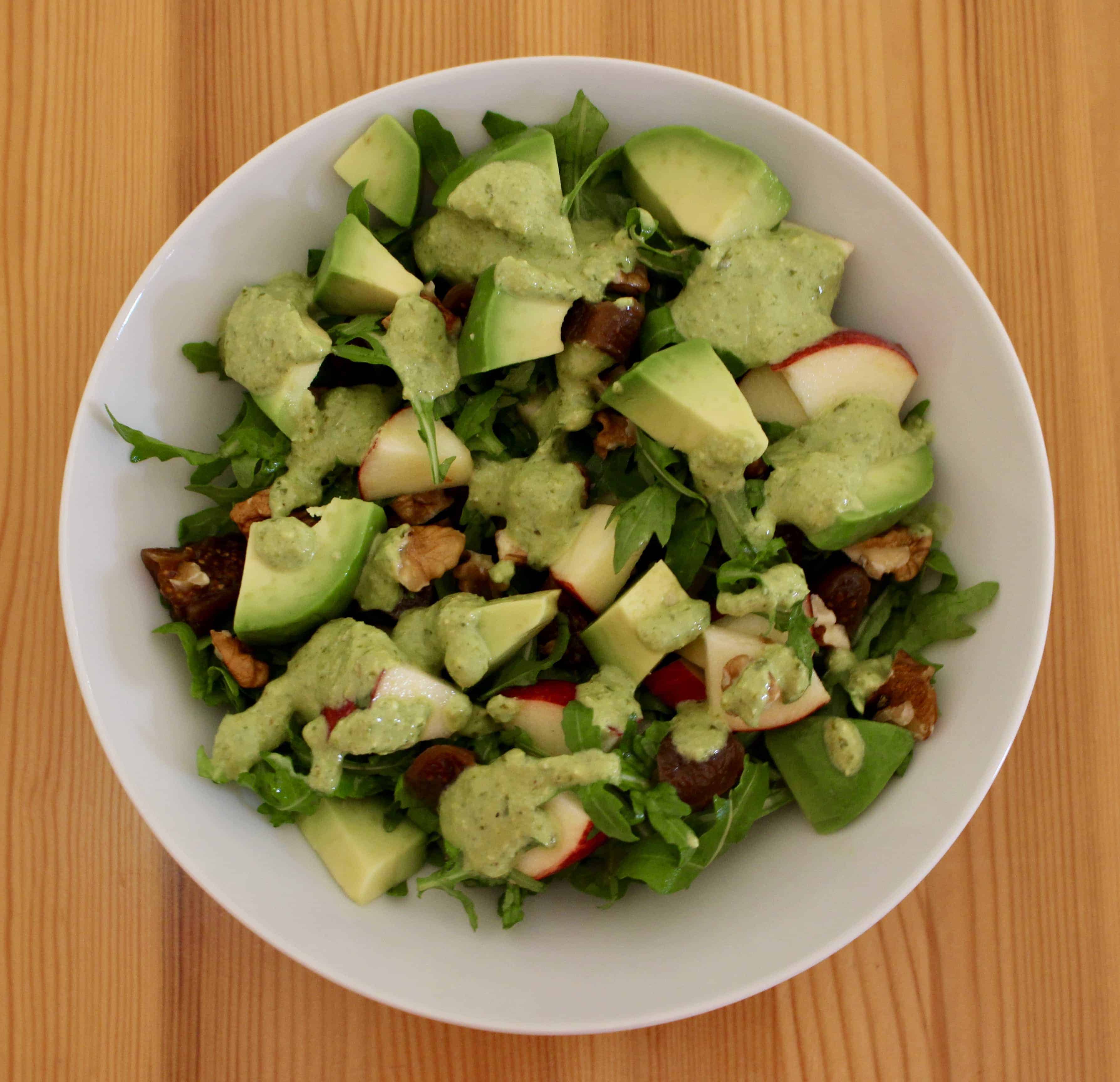 Apple Fig Walnut Rocket Salad (Vegan + GF) Rhian's Recipes