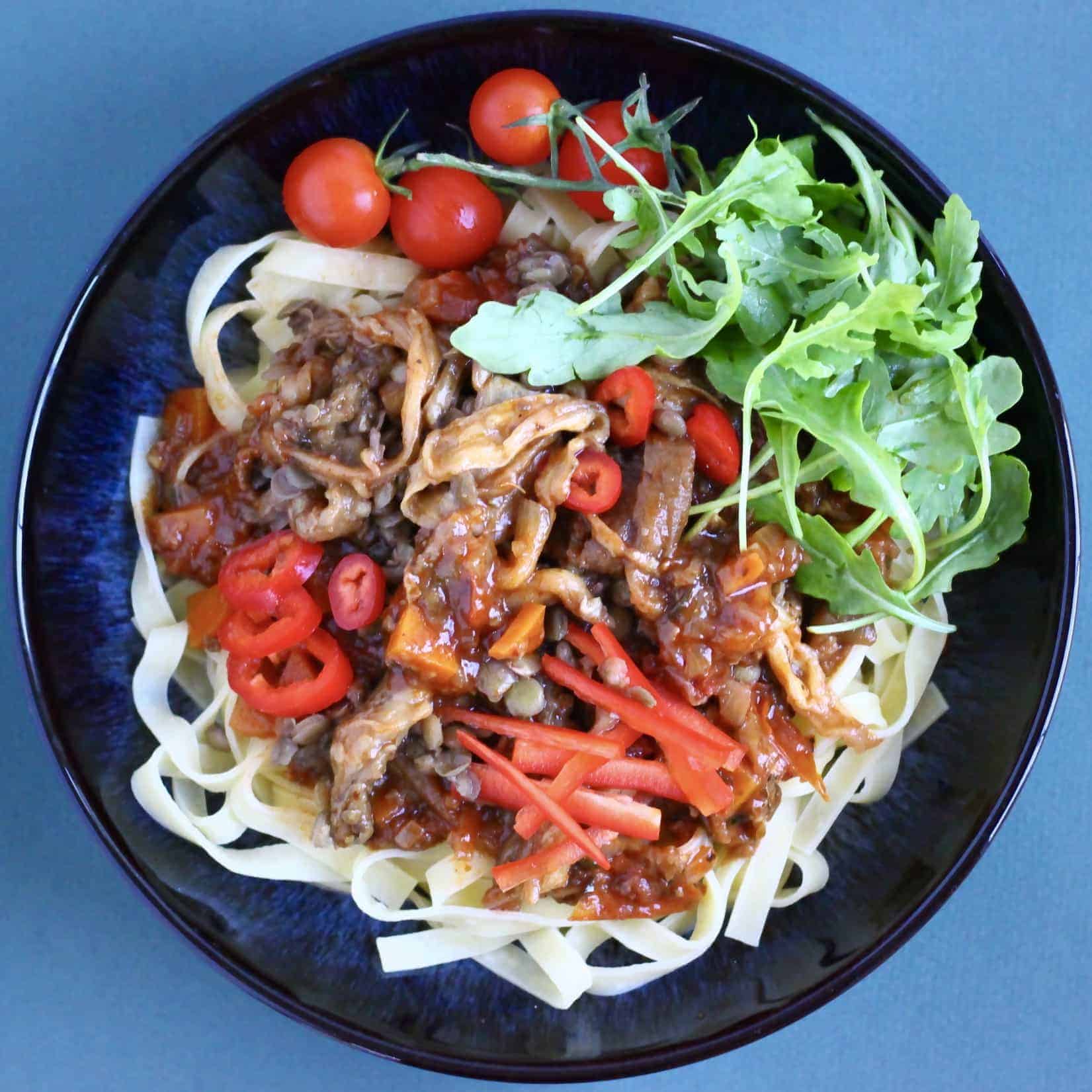 Vegan Shredded Eggplant Ragu (GF) Rhian's Recipes