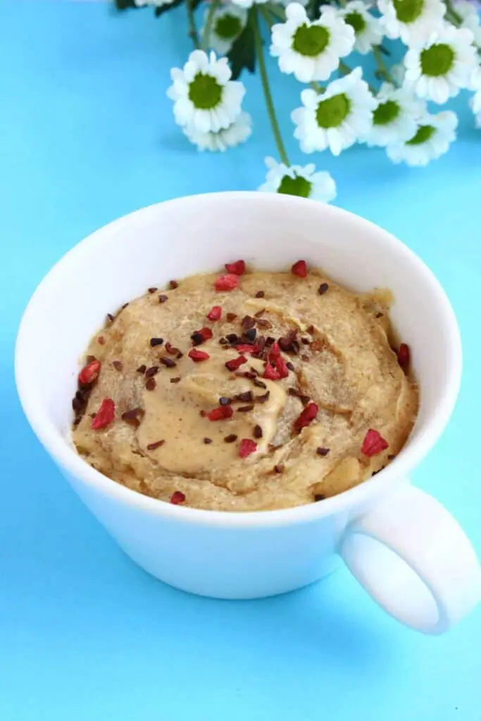 Vegan Peanut Butter Microwave Mug Cake 3-Ingredients
