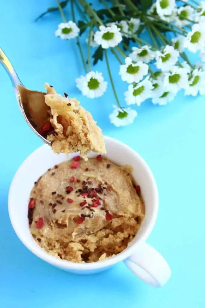 Vegan Peanut Butter Microwave Mug Cake 3-Ingredients