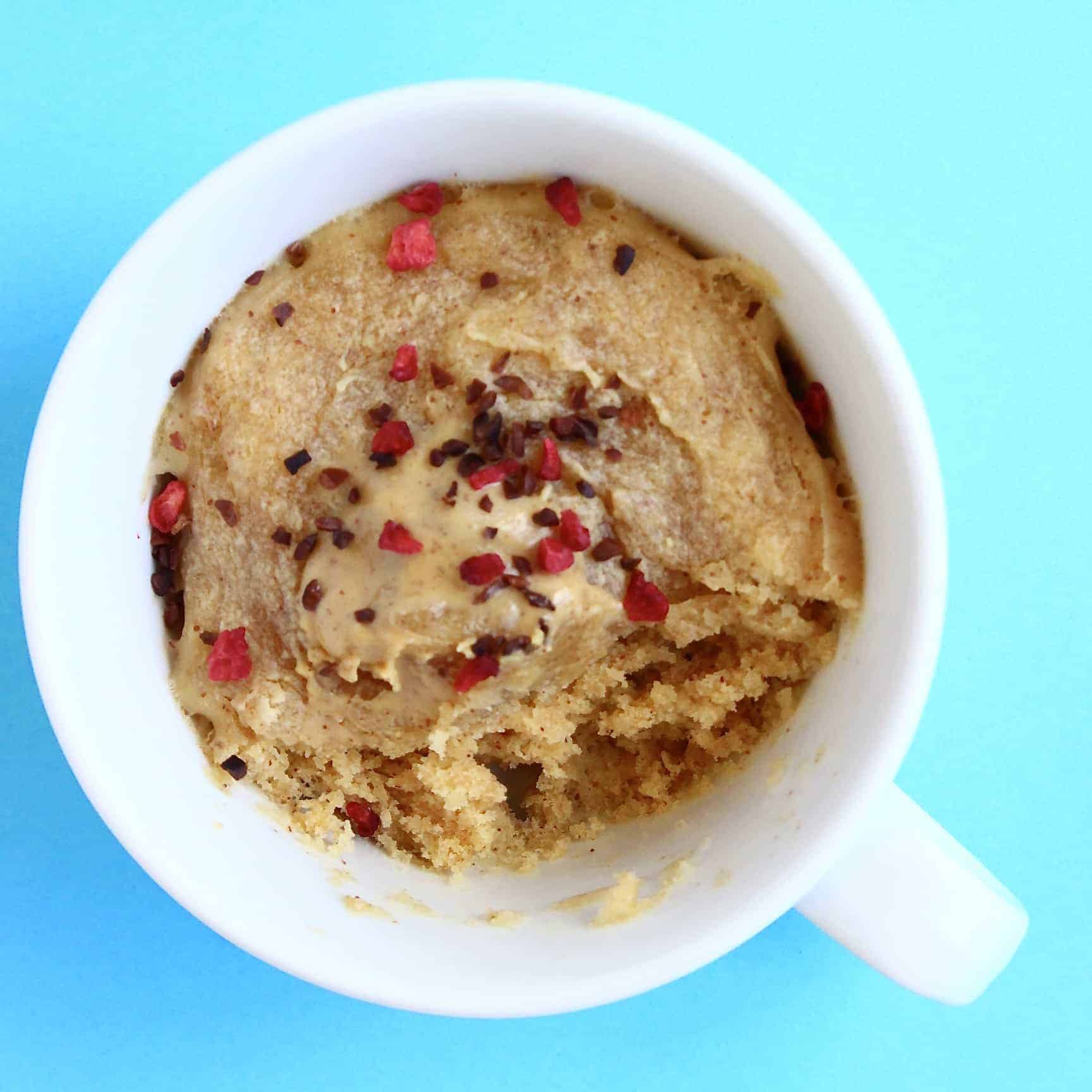 Vegan Peanut Butter Microwave Mug Cake 3Ingredients Rhian's Recipes