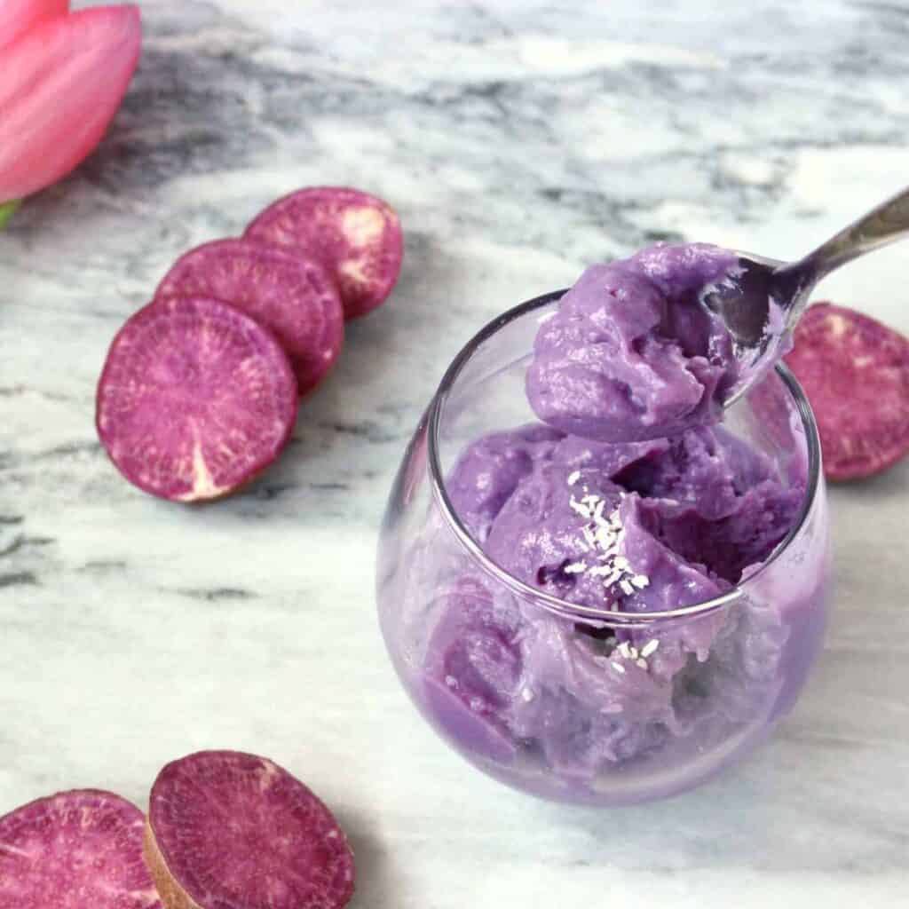 Purple Sweet Potato Ice Cream (Vegan + GF) Purple Sweet Potato Ice Cream (Vegan + GF)