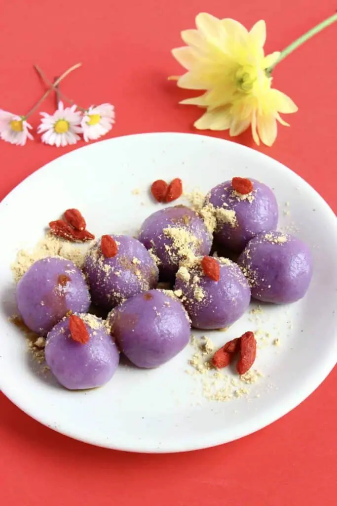 Purple Sweet Potato Mochi (Vegan + GF)