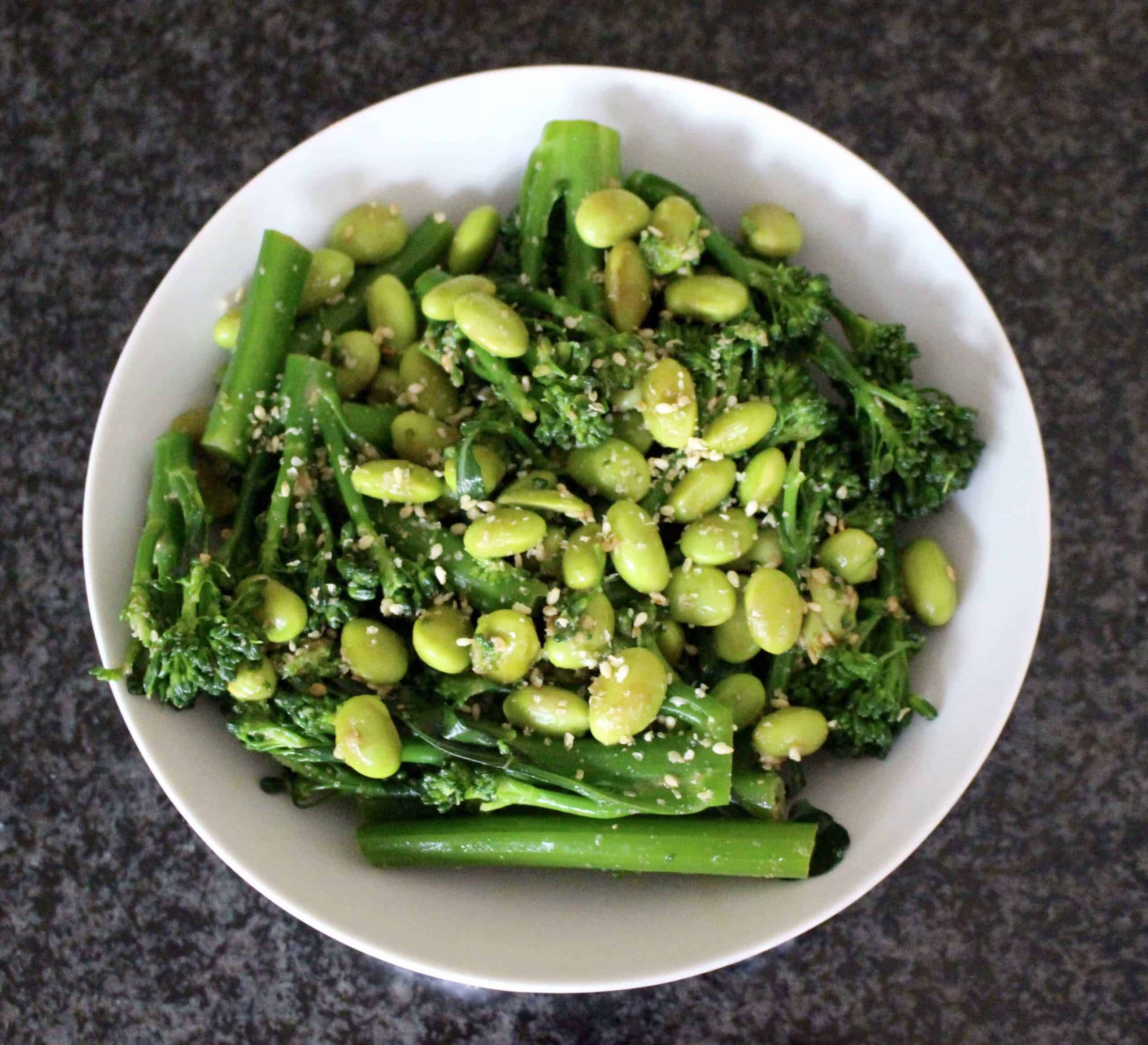 Broccoli and Edamame with Sesame Dressing Rhian's Recipes