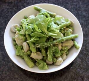 Pea, Broad Bean and Asparagus Pesto Salad