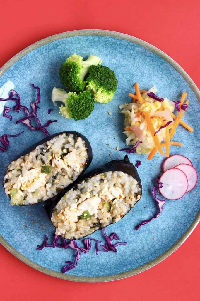 Scrambled Teriyaki Tofu Onigirazu (Vegan + GF) Rhian's Recipes
