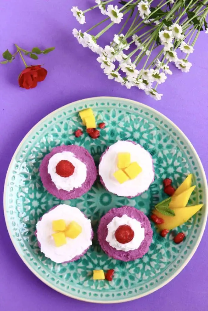 Purple Sweet Potato Cheesecakes (Vegan + GF)