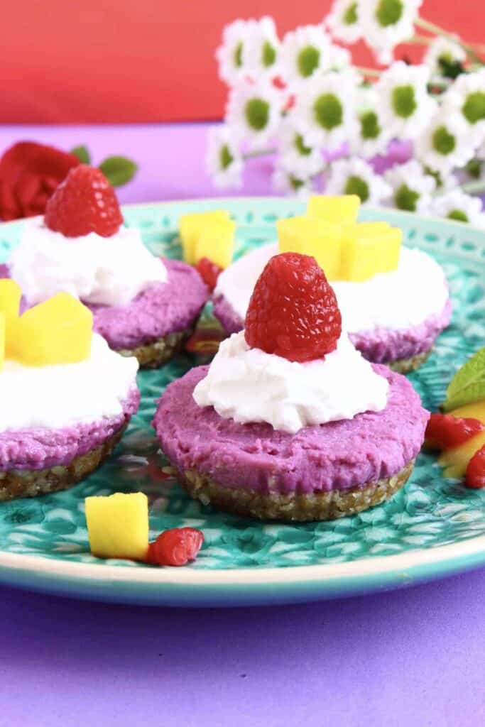 Purple Sweet Potato Cheesecakes (Vegan + GF)