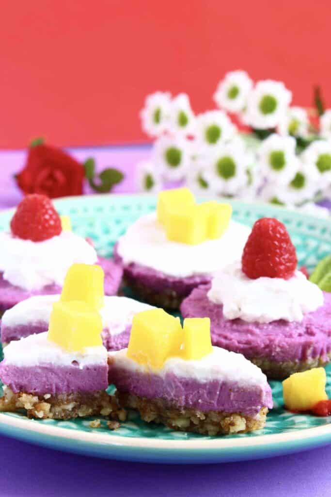Purple Sweet Potato Cheesecakes (Vegan + GF)