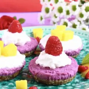 Purple Sweet Potato Cheesecakes (Vegan + GF)