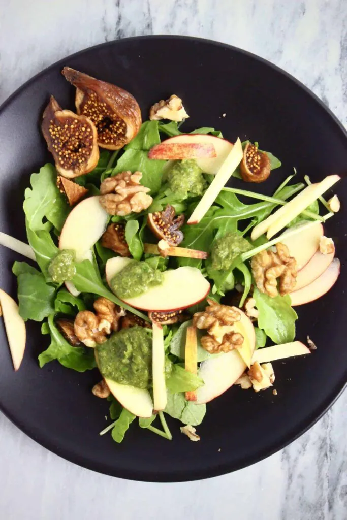Apple Fig Walnut Rocket Salad (Vegan + GF)