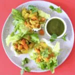 Lazy Samosa Lettuce Cups With Kiwi Chutney (Vegan + GF)