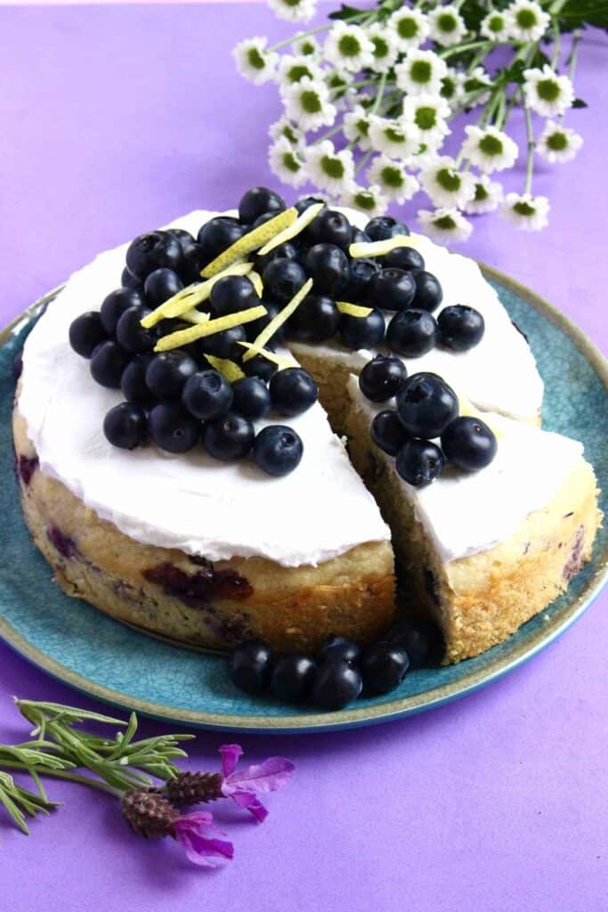 Gluten-Free Vegan Lemon Blueberry Cake