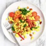 Vegan White Bean Scramble with Almond Bacon (GF)