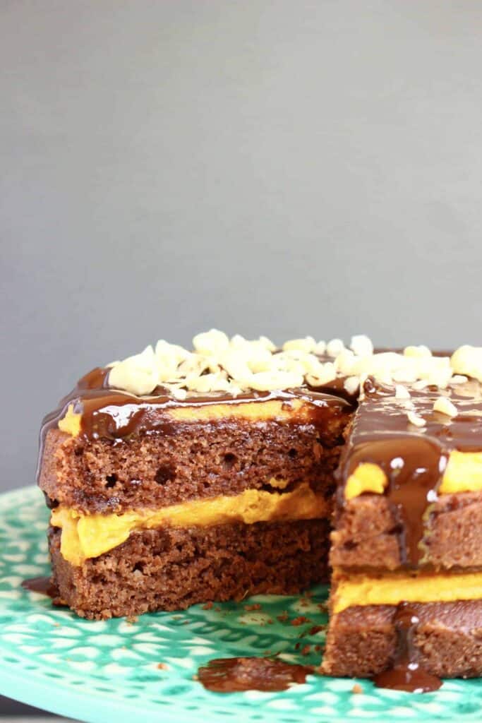 Gluten-Free Vegan Peanut Butter Chocolate Cake