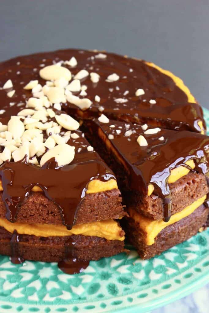 Gluten-Free Vegan Peanut Butter Chocolate Cake