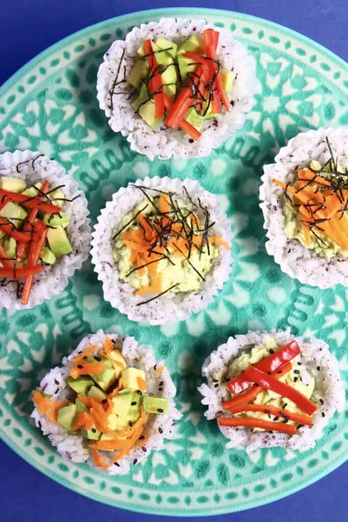 Muffin Tin Sushi Cups (Vegan + GF)