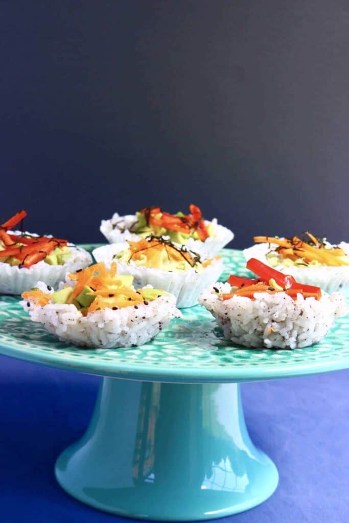 Muffin Tin Sushi Cups (Vegan + GF)