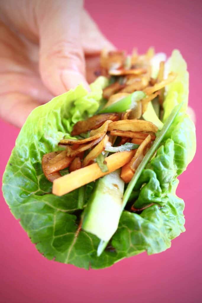 Vegan Crispy Duck Lettuce Wraps (GF) Rhian's Recipes