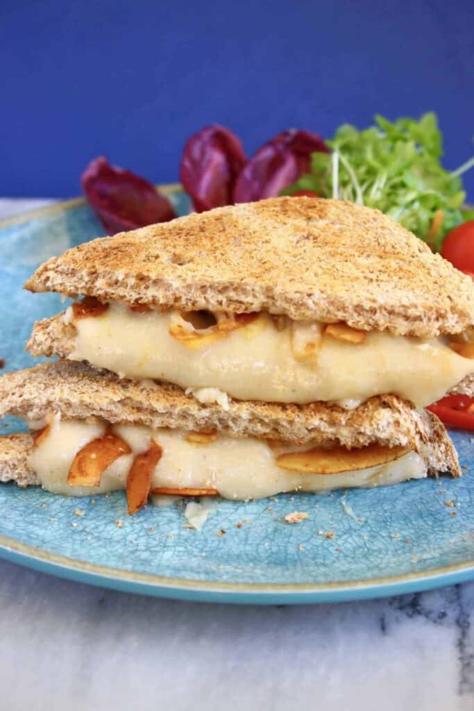 Vegan Coconut Bacon Stretchy Melty Grilled Cheese (GF)