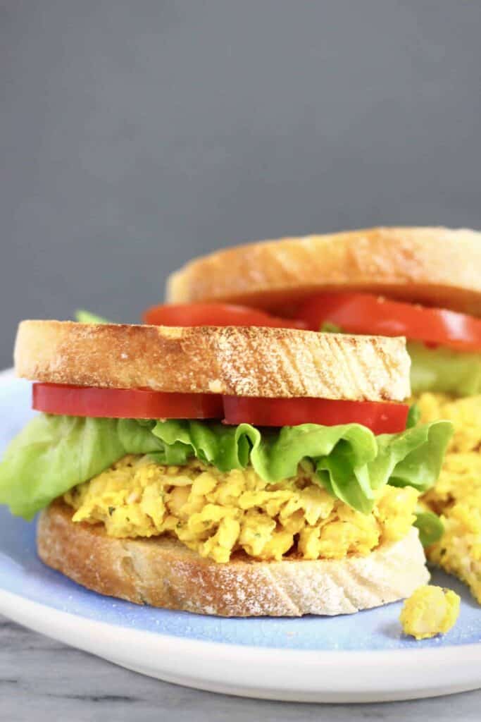 Vegan Chickpea Curry Salad Sandwich (GF)
