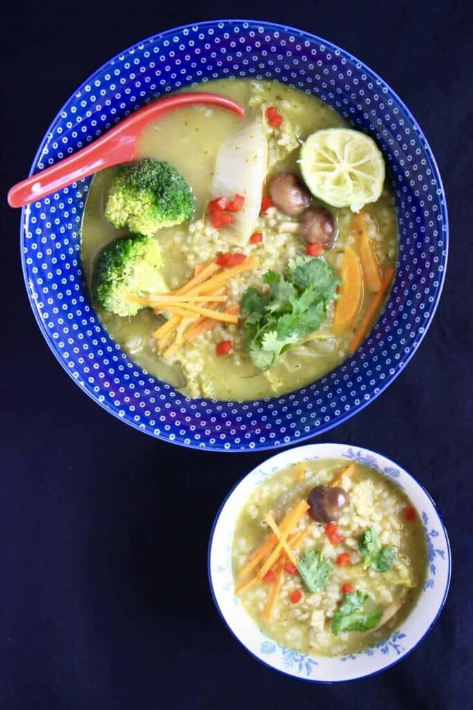 Thai Green Curry Rice Soup (Vegan + GF)