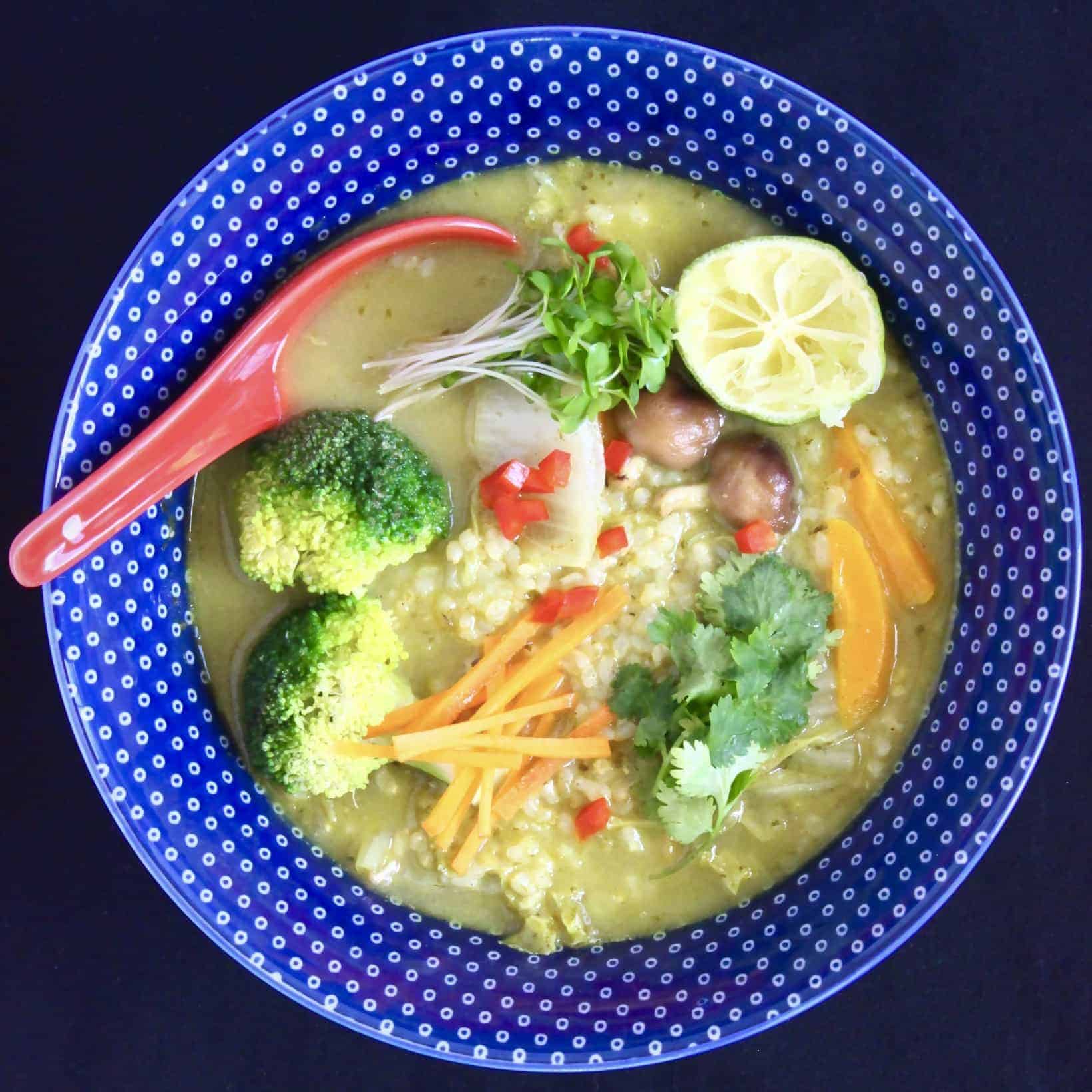 Thai Green Curry Rice Soup (Vegan + GF) Rhian's Recipes
