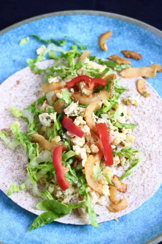 Vegan Chickpea Caesar Salad Wraps (GF)
