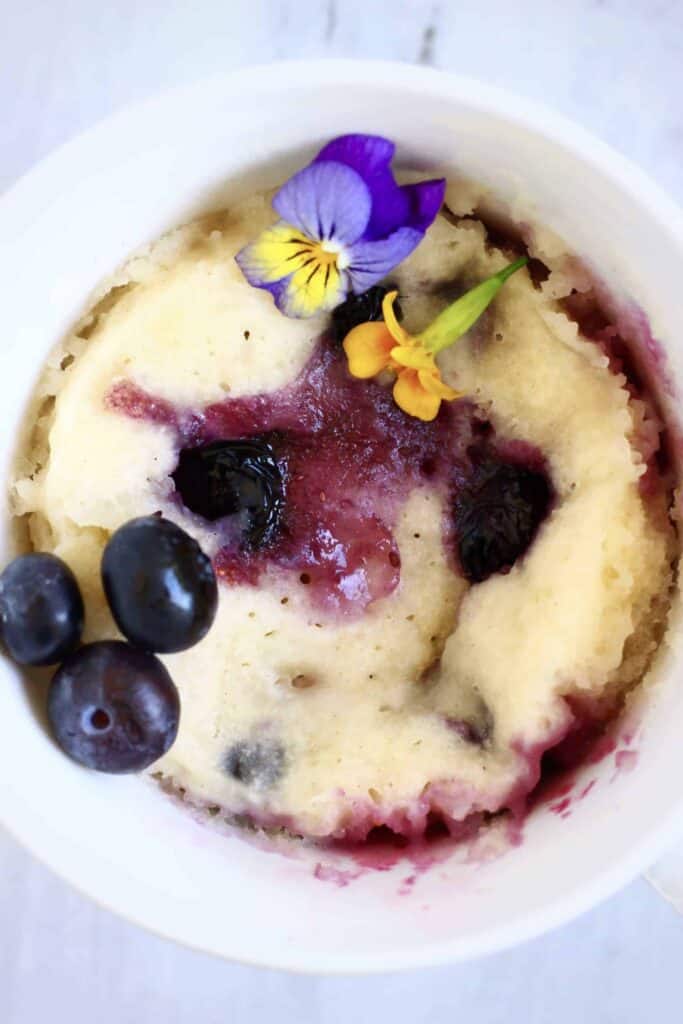 Vegan Lemon Blueberry Microwave Mug Cake
