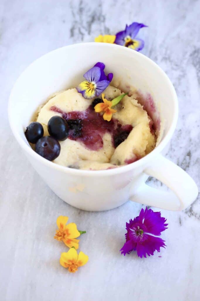 Vegan Lemon Blueberry Microwave Mug Cake