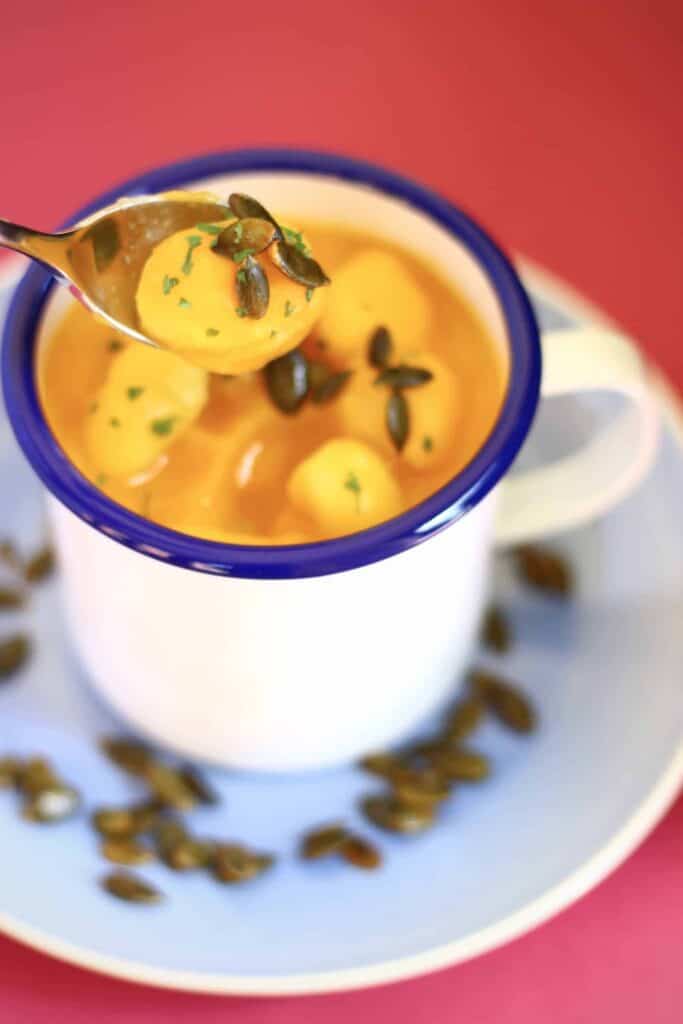 Creamy Vegan Pumpkin Gnocchi Soup (GF)