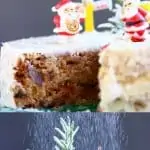 A collage of two gluten-free vegan Christmas Fruit cake photos