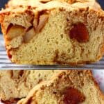 A collage of two vegan apple bread photos