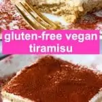 A collage of two gluten-free vegan tiramisu photos