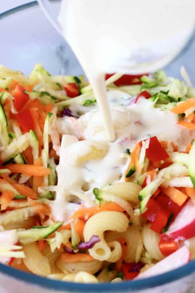 Vegan Rainbow Macaroni Salad (GF)