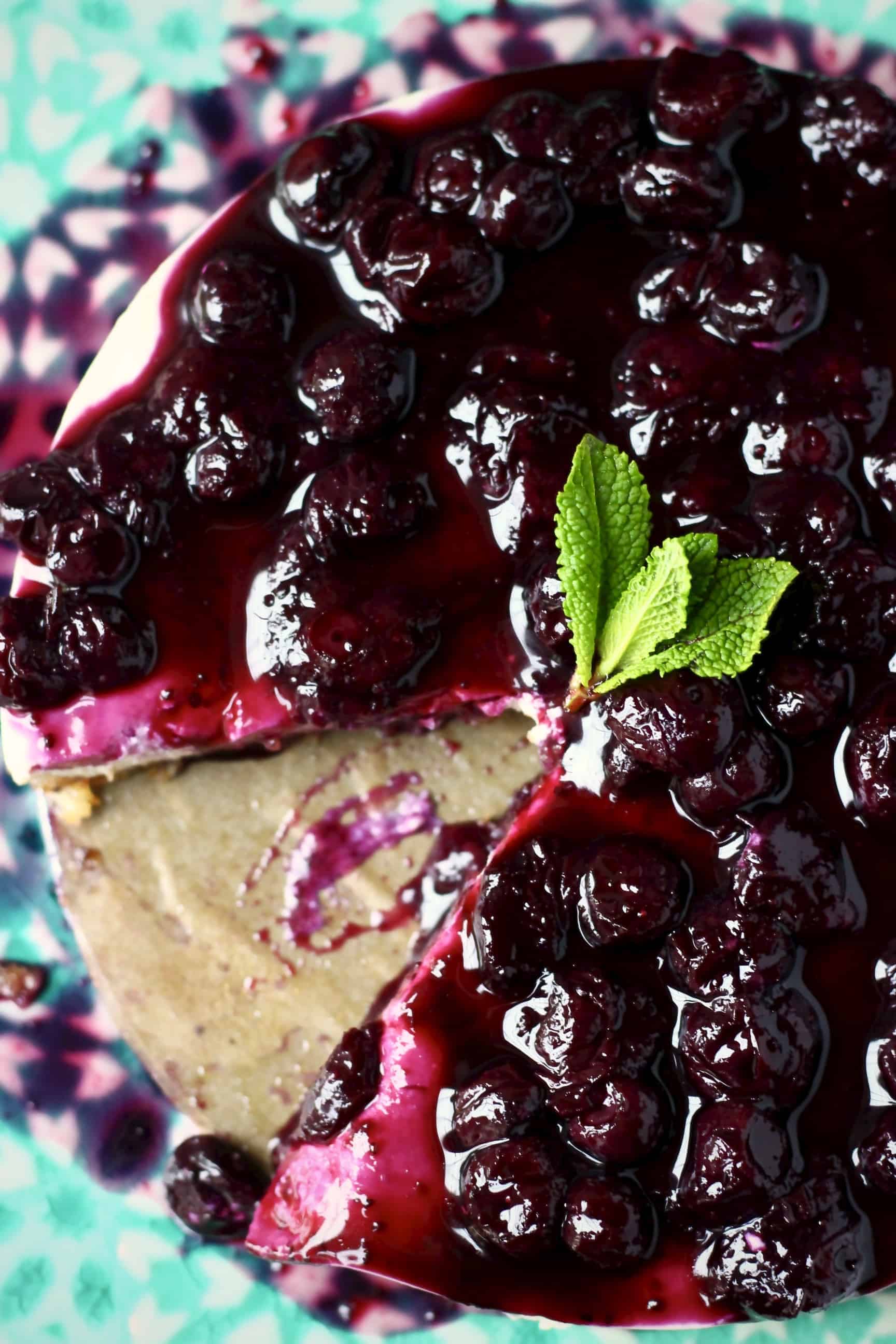 Vegan Blueberry Cheesecake (Gluten-Free)