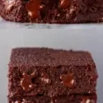 A collage of two vegan gluten-free chocolate brownies photos