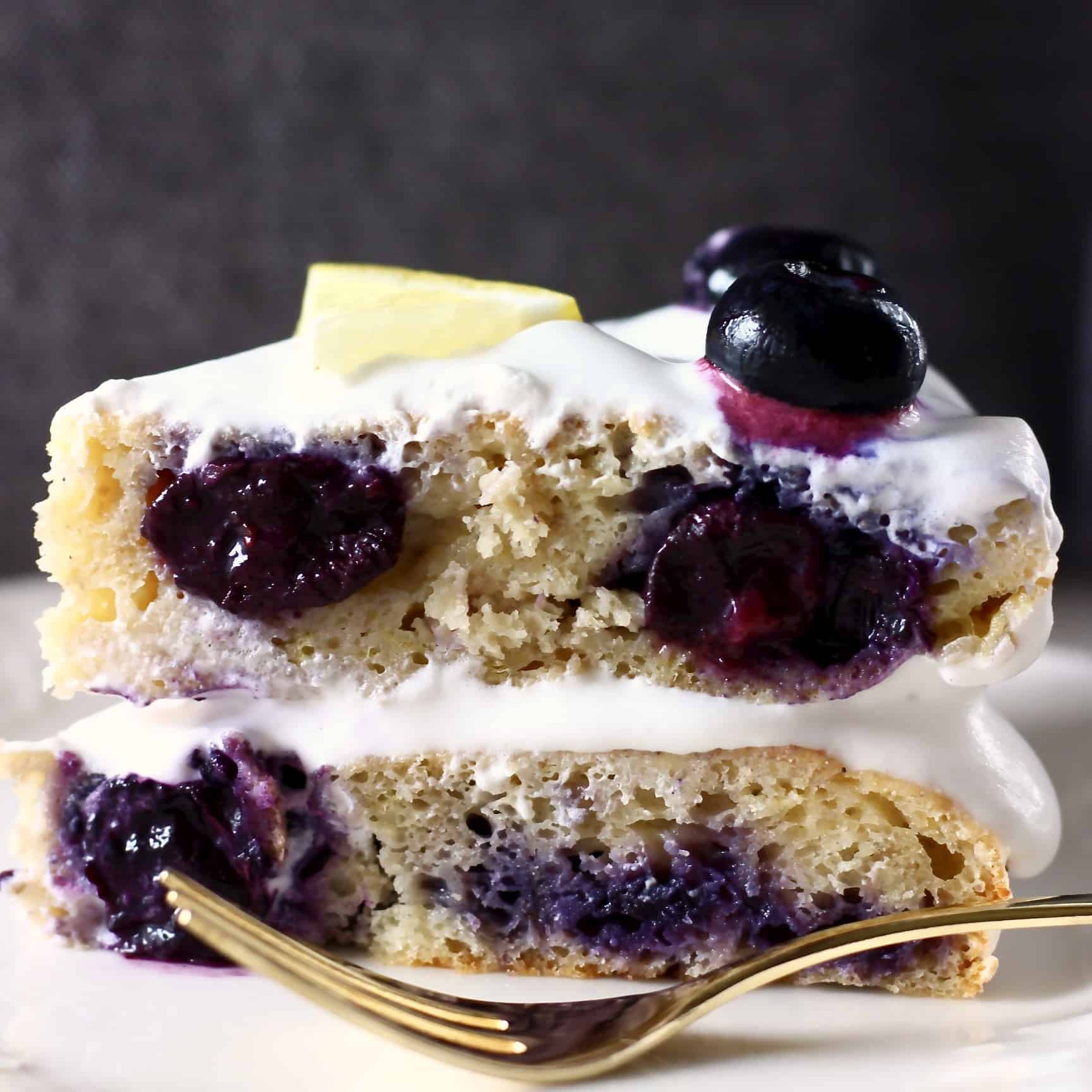 Gluten-Free Vegan Lemon Blueberry Layer Cake - Rhian's Recipes