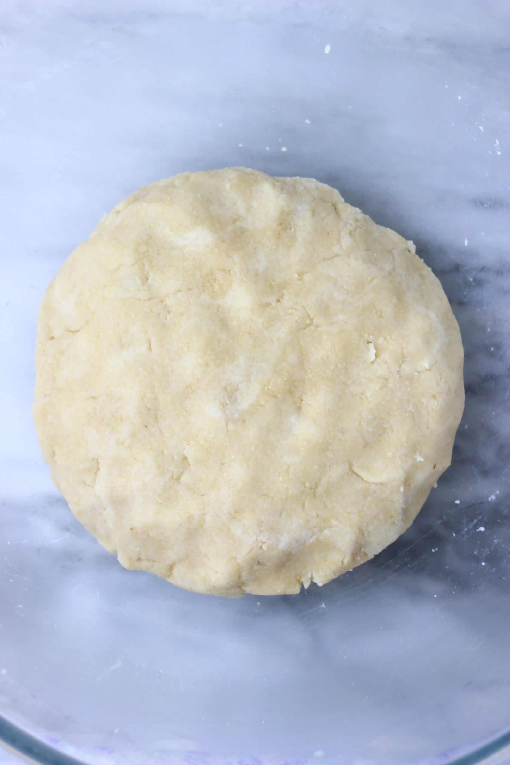 Raw gluten-free vegan pastry dough in a bowl