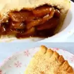 A collage of two gluten-free vegan apple pie photos