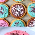 A collage of two gluten-free vegan sugar cookies photos
