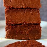 A collage of two sweet potato brownies photos