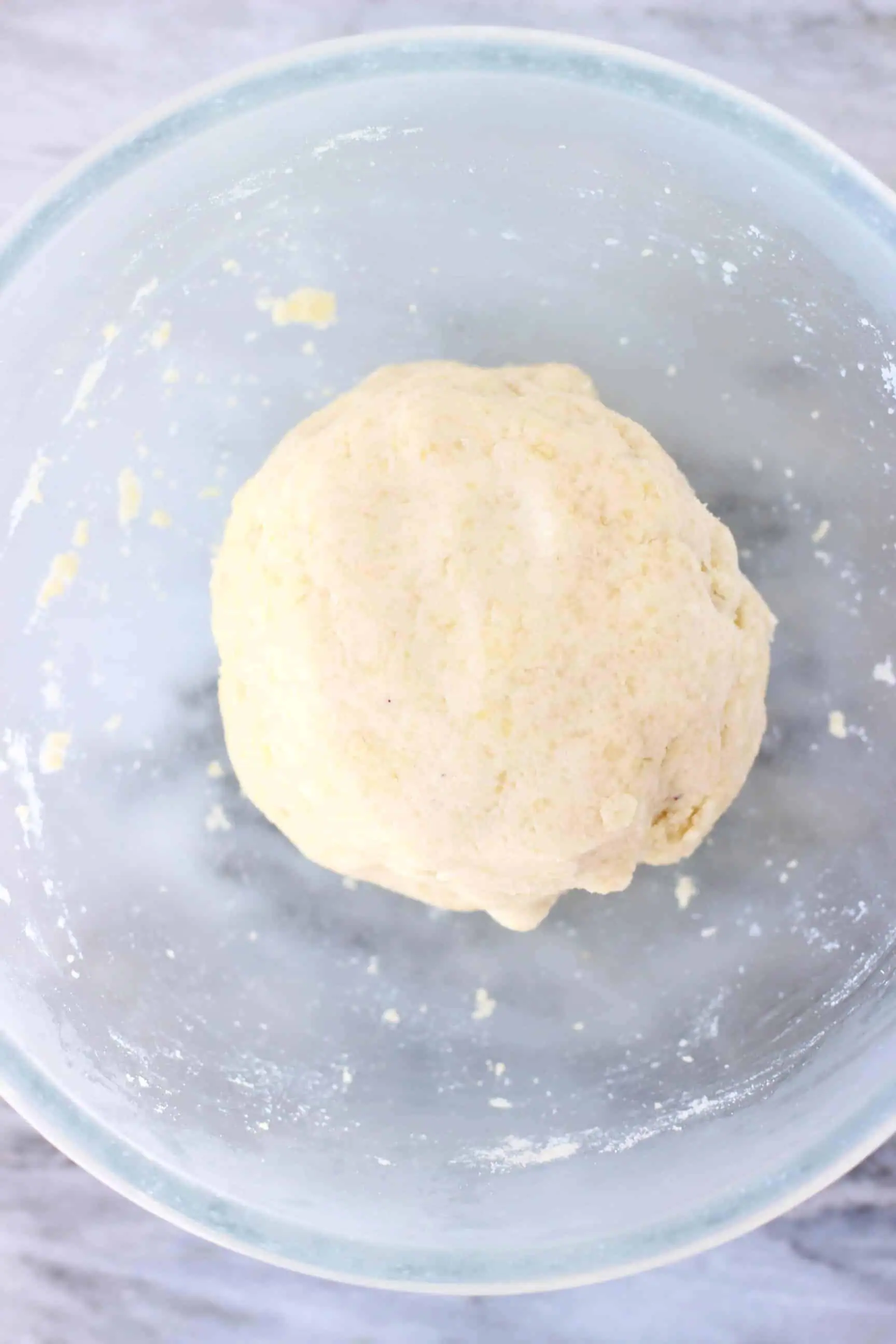 Gluten-free vegan pastry dough in a bowl