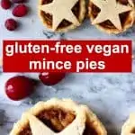 A collage of two gluten-free vegan mince pies photos