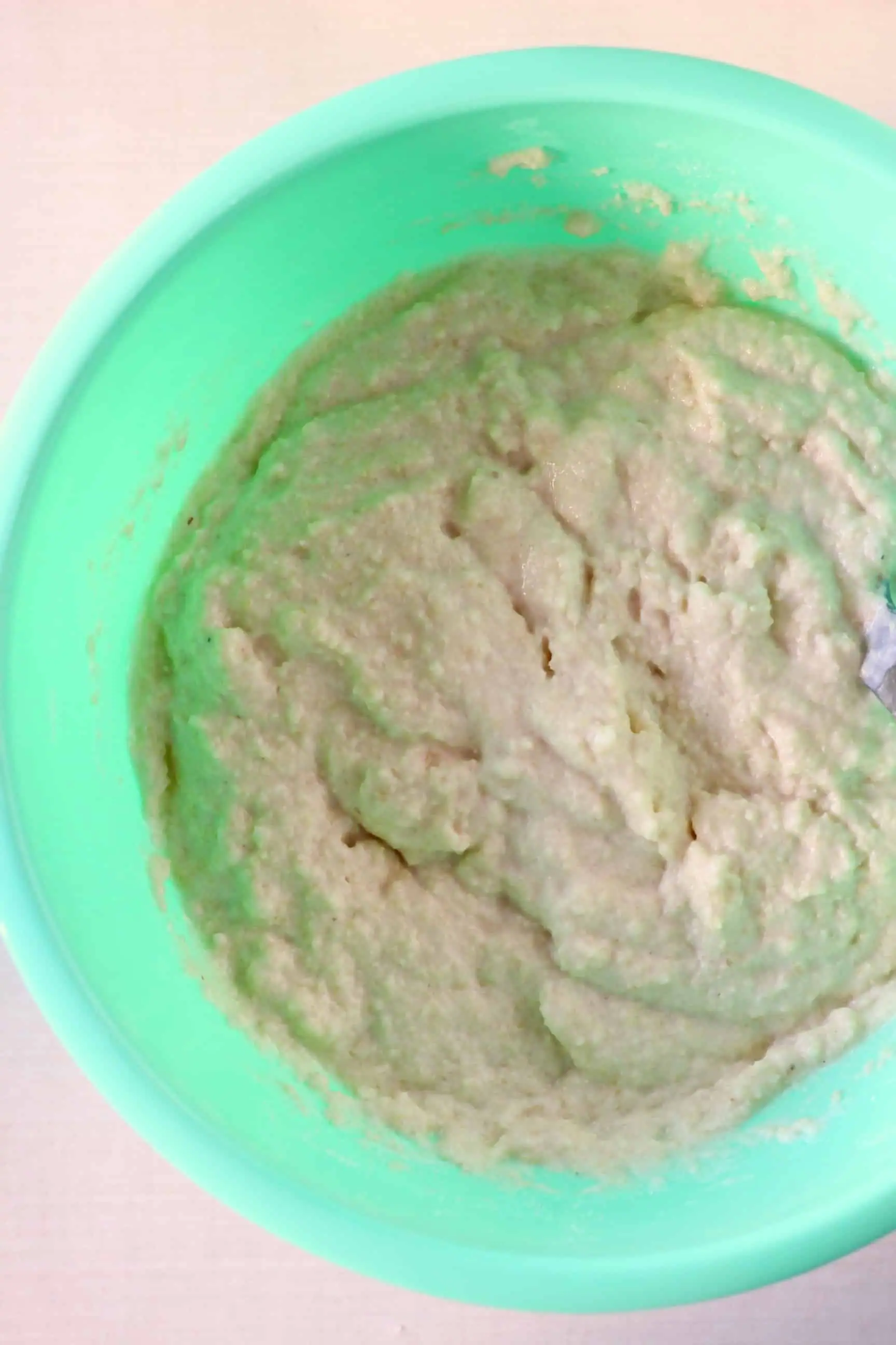 Raw gluten-free vegan almond bread batter in a bowl