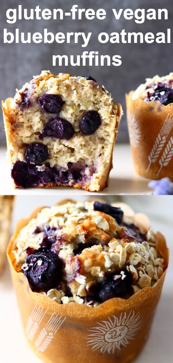 Gluten-Free Vegan Blueberry Oatmeal Muffins - Rhian's Recipes