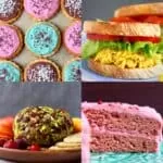 A collage of four vegan party food recipes