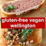 A collage of two Vegan Wellington photos