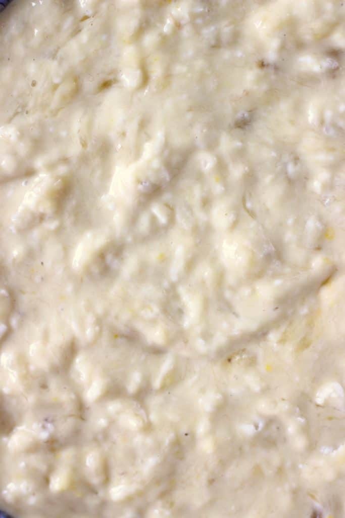 Raw banana cake batter