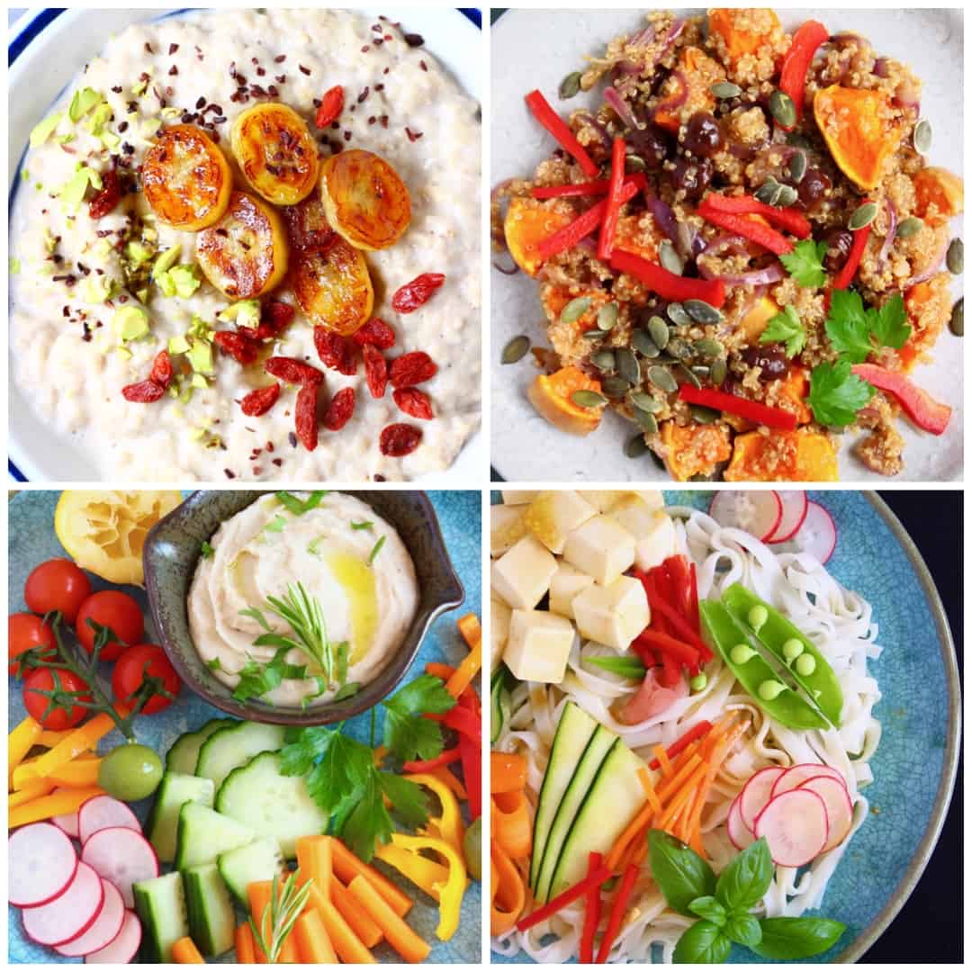 4 pictures from the Veganuary meal plan